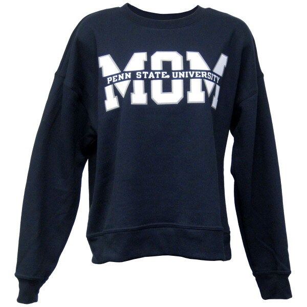 navy women's crew neck sweatshirt with Penn State University Mom
